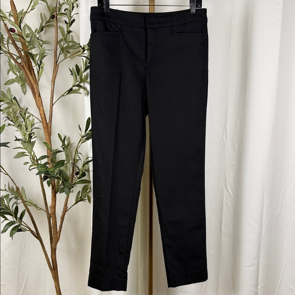 Chaps Black Straight-Leg Women's Pants Trousers Pockets Sz 8 (B5)